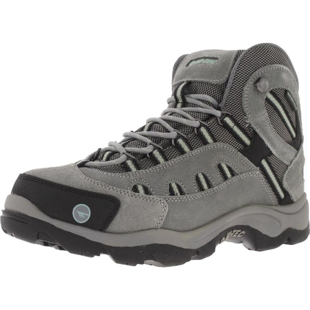 Hi-Tec Womens Gray Slip On Outdoor Laser Cut Hiking Boots Shoes NWT